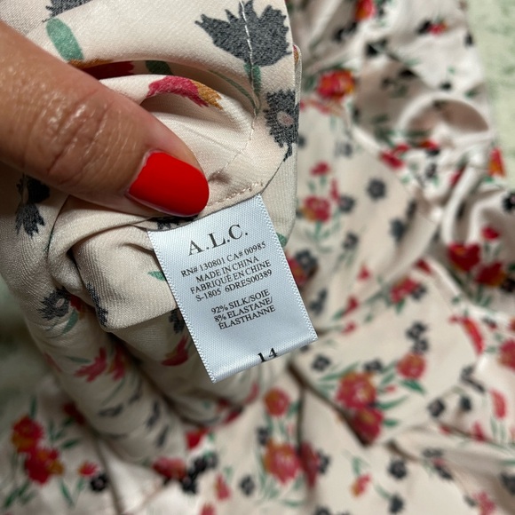 A.L.C. Floral 100% Silk Ruthie Button Down Shirt Dress - Picture 5 of 9